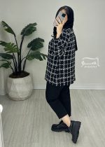 کت شانتون چهارخونه نواردوزی کد 898 - تصویر 5