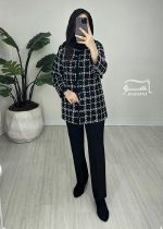 کت شانتون چهارخونه نواردوزی کد 898 - تصویر 10