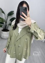 کت سیلک سوزندوزی سبز کد 899 - تصویر 4