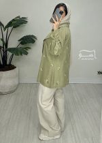 کت سیلک سوزندوزی سبز کد 899 - تصویر 7
