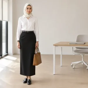 با دامن راسته و بلند چه شومیزی بپوشیم؟ ست مناسب محیط کار